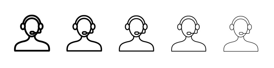 customer support icon flat illustration set logo