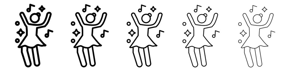 dance icon flat illustration set logo