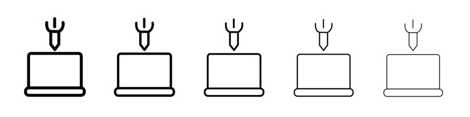 Ddos icon flat illustration set logo