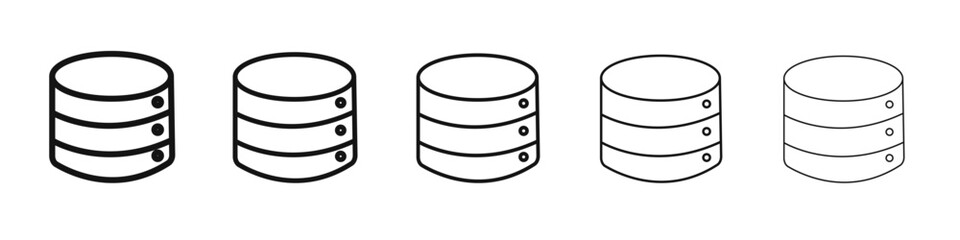 Database icon flat illustration set logo