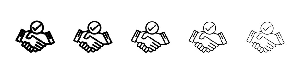 Deal icon flat illustration set logo