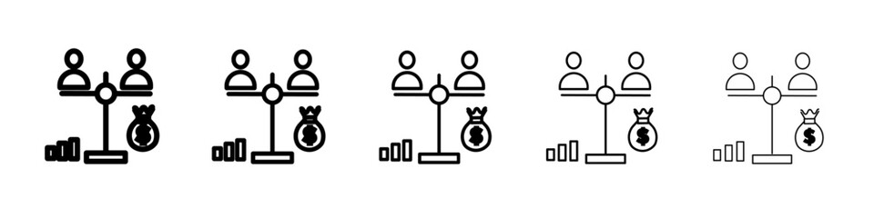 Debt holders icon flat illustration set logo