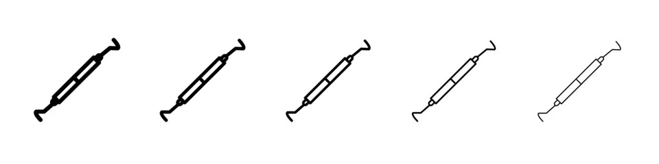 Dental pick icon flat illustration set logo