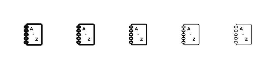 Dictionaries icon flat illustration set logo