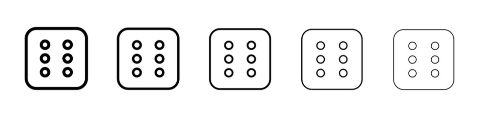Dice Six Icon flat illustration set logo