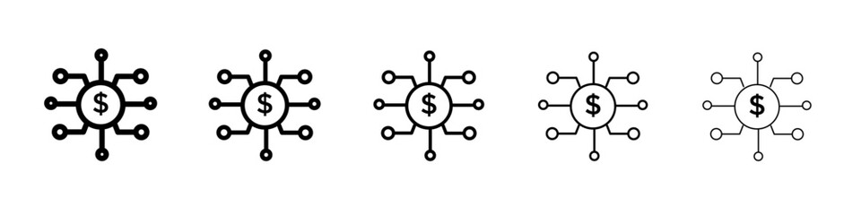 Digital Currency icon flat illustration set logo