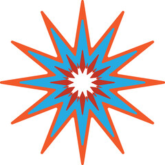 Fototapeta premium Abstract blue orange starburst background design