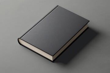 Closed hardcover book mockup on gray background