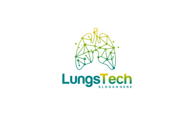 Digital Lungs, Pixel Lungs logo designs concept, design concept, logo, logotype element for template