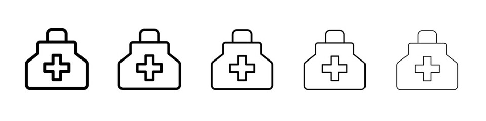 Doctor bag icon flat illustration set logo