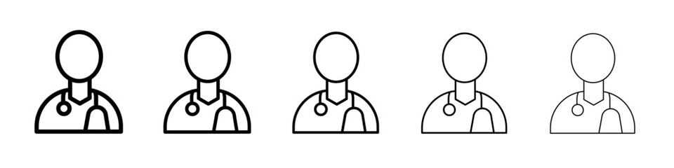 Doctor icon flat illustration set logo