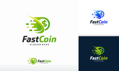 Fast Coin Logo designs concept vector, Fast Cash logo template, Money logo designs