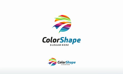 Business Logo designs, Colorful Abstract Swoosh Shape logo symbol