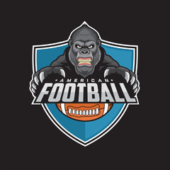 american football club logo gorilla vector illustration design