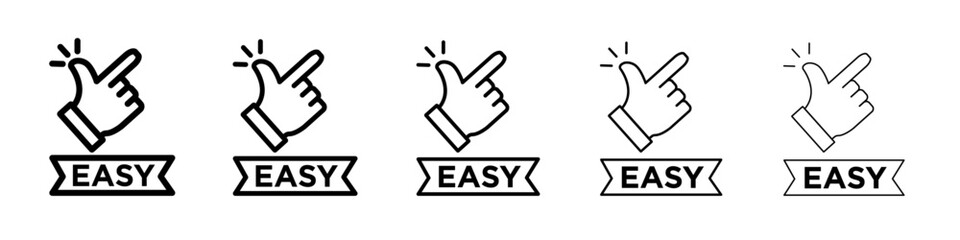 Easy icon flat illustration set logo