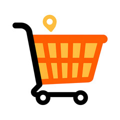 Shopping cart icon. Black shopping cart vector isolated on white background. Shopping cart trolley icon vector. Shopping cart icon in flat style. vector illustration. eps 10