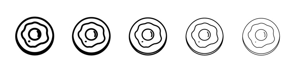 Egg on plate icon flat illustration set logo