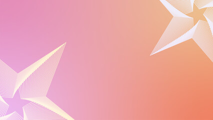 Abstract Pink and Peach Gradient Background with Elegant Linear Star Designs Ideal for Presentations or Websites
