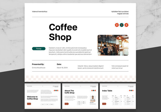 Green And Brown Coffee Shop Catalog