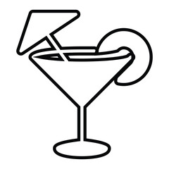 cocktail line icon design. cocktail thin black outline symbol vector illustration. editable stroke icon on transparent background.