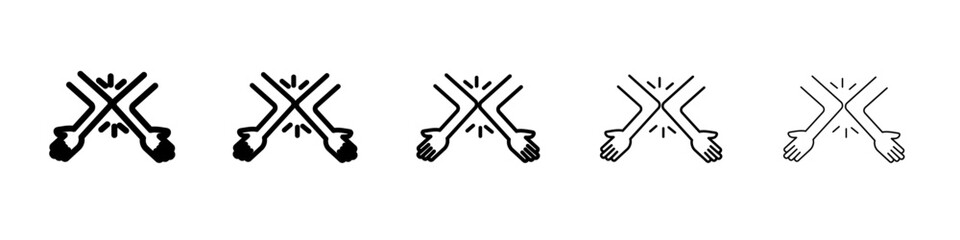 elbow greeting icon flat illustration set logo