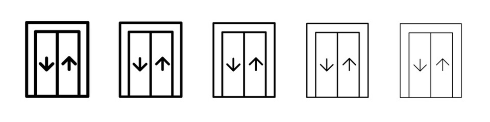 Elevator lift icon flat illustration set logo