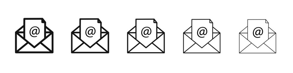 Email icon flat illustration set logo