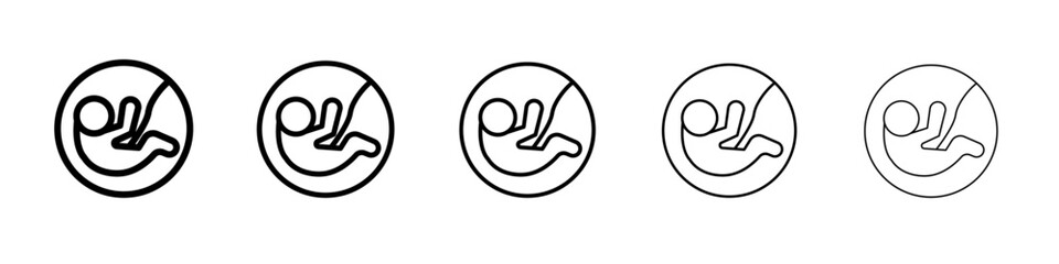 Embryo Child icon flat illustration set logo