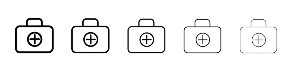 Emergency kit icon flat illustration set logo