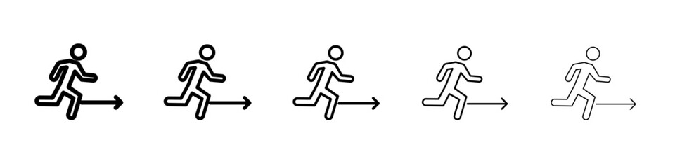 Emergency exit icon flat illustration set logo