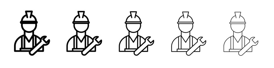 engineering service icon flat illustration set logo