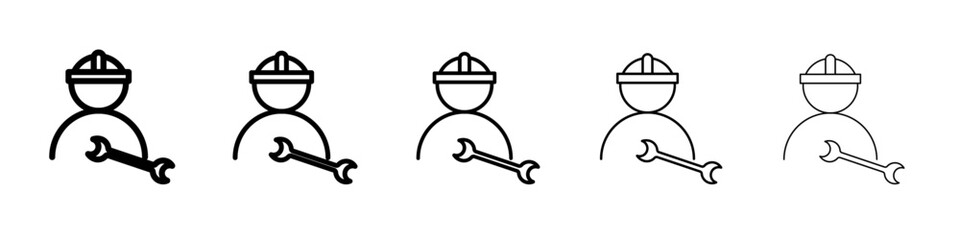 engineering service icon flat illustration set logo