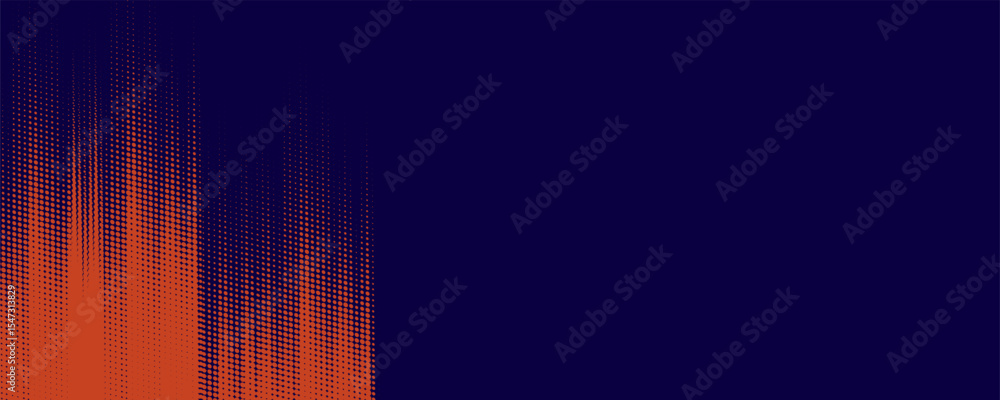 Poster abstract speed lines style orange color halftone banner design template