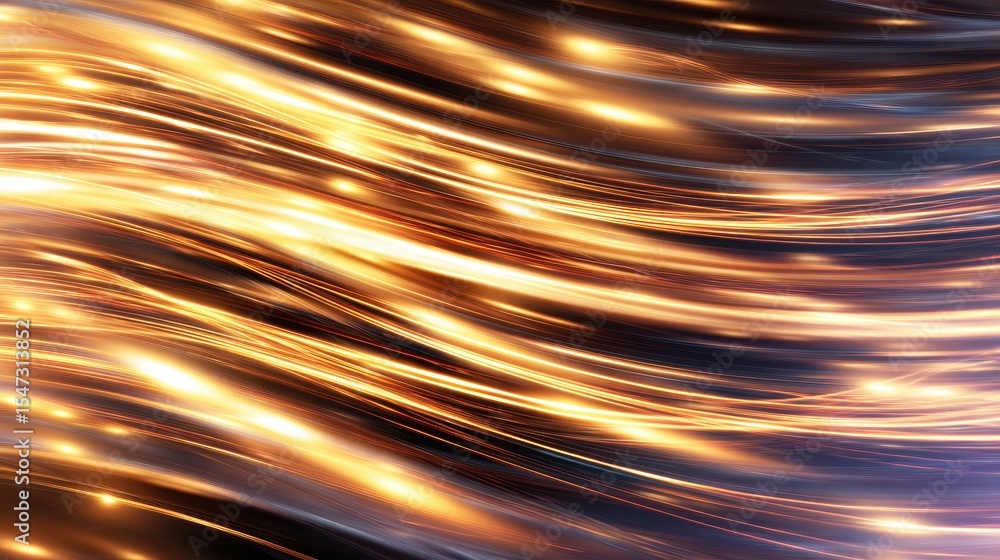 Poster abstract swirling golden light patterns creating a mesmerizing visual effect in a dark background