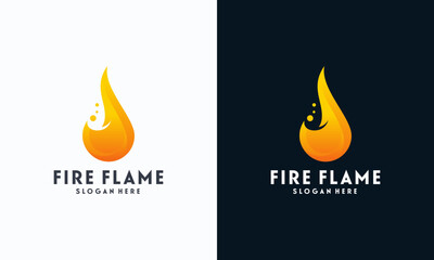 Simple Fire Flame logo designs concept vector, Fire Icon logo template