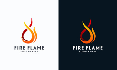 Simple Fire Flame logo designs concept vector, Fire Icon logo template