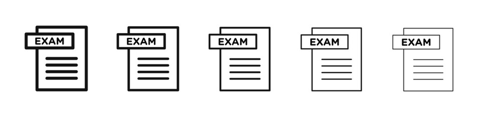 Exam icon flat illustration set logo