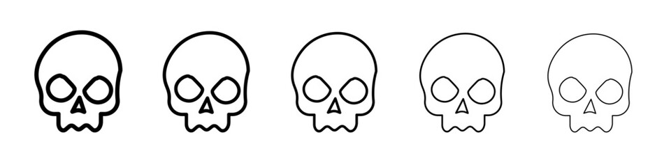 Evil skull icon flat illustration set logo