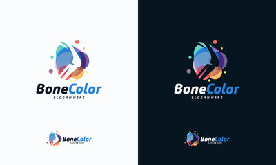 Colorful Bone logo vector, Knee logo designs template, design concept, logo, logotype element for template