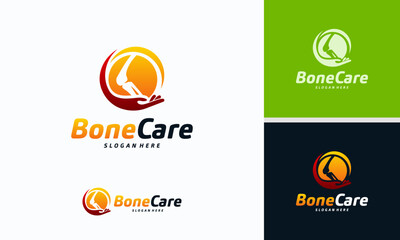 Knee Bone Logo designs concept, Knee Care logo template, Health Bone logo symbol icon