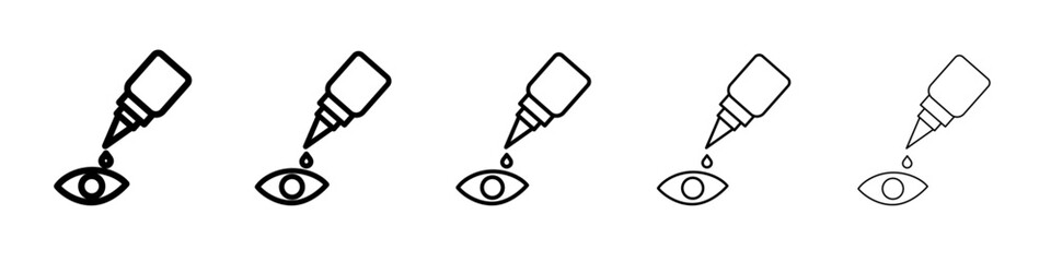 EYE DROP icon flat illustration set logo