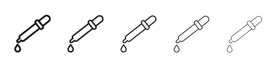 Eye dropper icon flat illustration set logo
