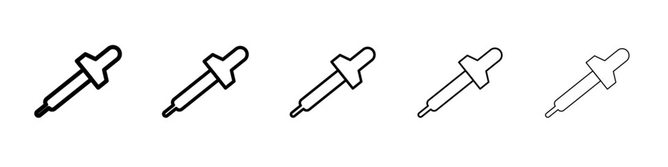 Eye dropper icon flat illustration set logo