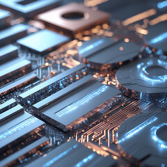 A futuristic data transfer concept set against a sleek, modern wallpaper.