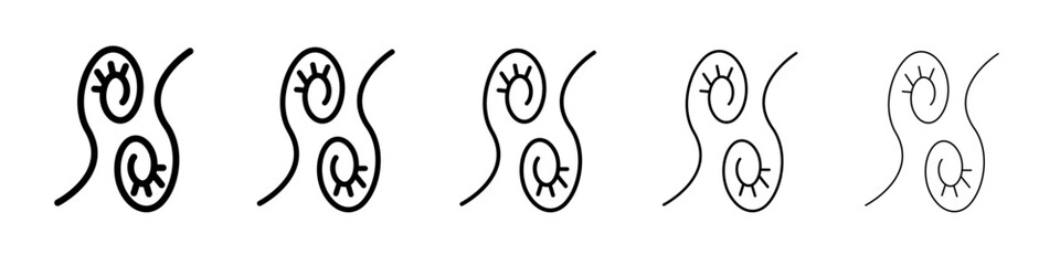 fiddleheads icon flat illustration set logo