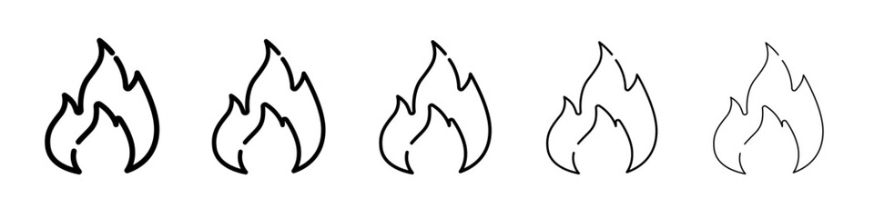 Fire Icon flat illustration set logo