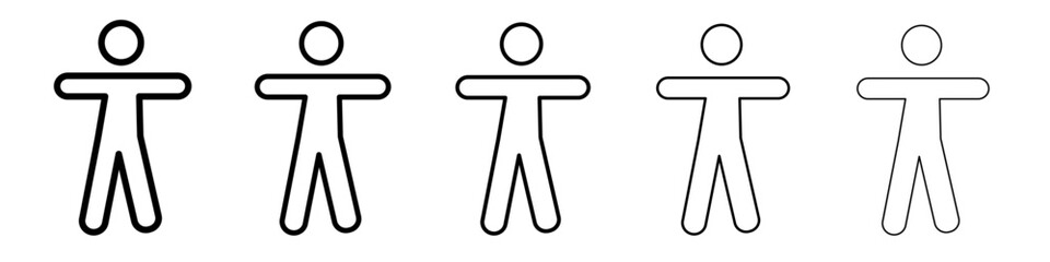 Fitness exercise icon flat illustration set logo