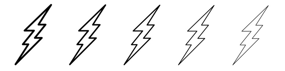 Flash icon flat illustration set logo