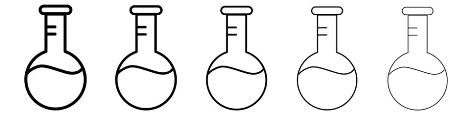 Flask icon flat illustration set logo