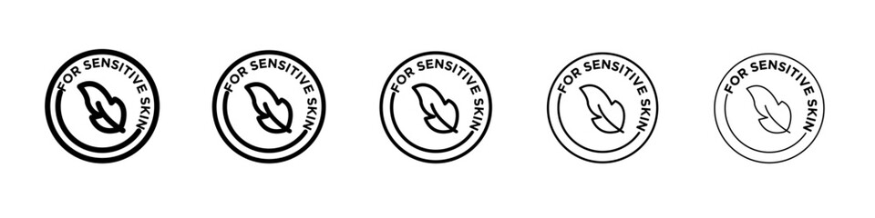 For sensitive skin icon flat illustration set logo
